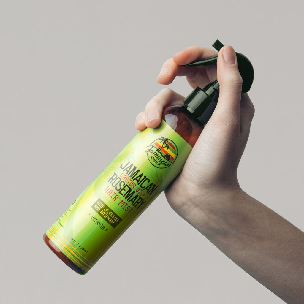 Jamaican Amber Jamaican Castor Oil & Rosemary Leave in Hair Mist 8 oz/236 ml
