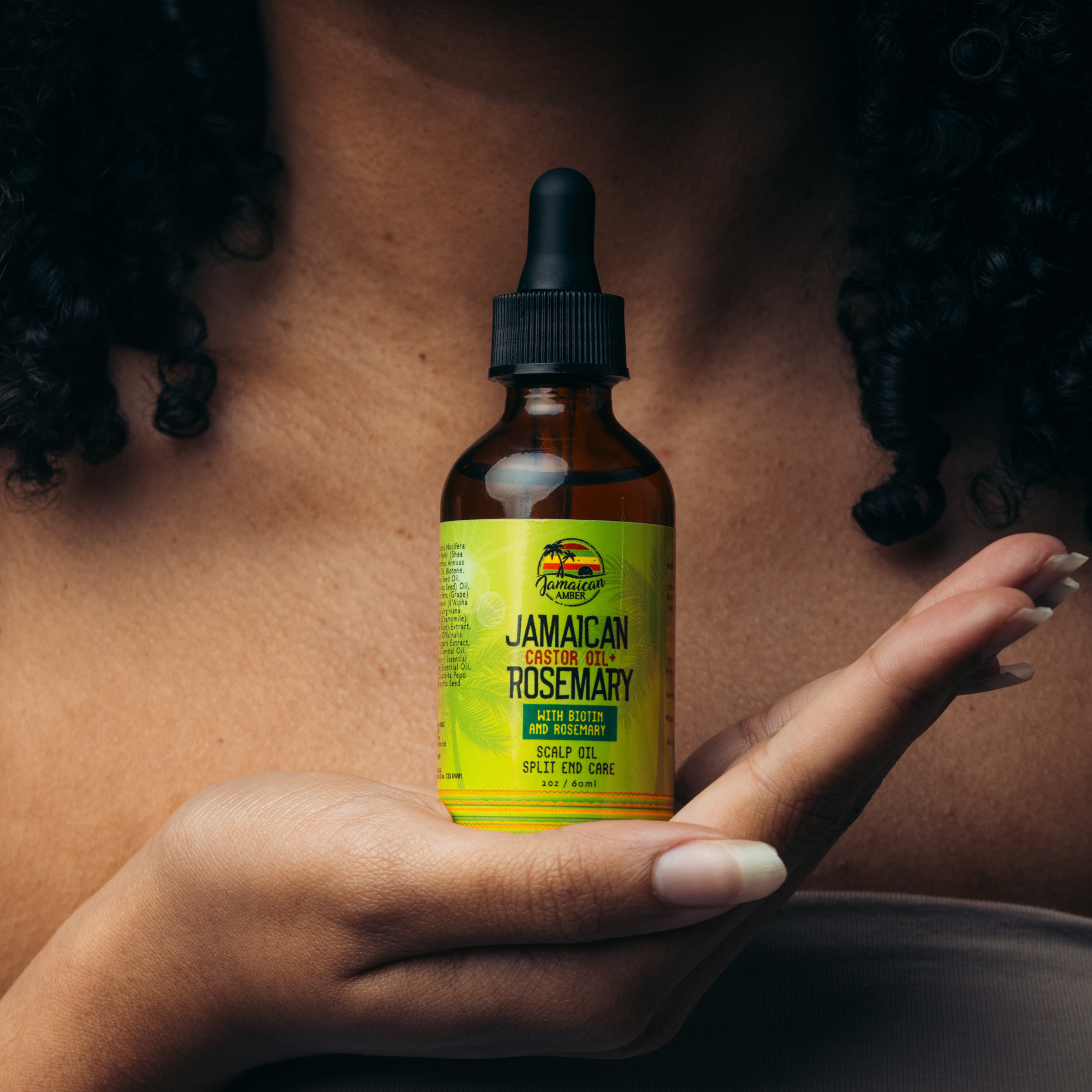 Jamaican Amber Jamaican Castor Oil & Rosemary Hair Oil  2 oz/60 ml
